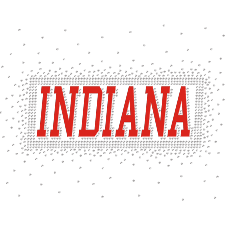 Red Indiana Flock & Rhinestone T-Shirt Transfer
